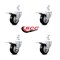 Service Caster 3 Inch Black Poly Wheel Swivel 7/8 Inch Square Stem Caster Set Total Lock Brake SCC-SQTTL20S314-PPUB-BLK-78-4 - alternate 2